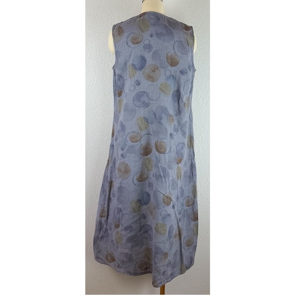 CLICK by Color Me Cotton 100% Linen Sleeveless with Pockets Dress, size Large - Picture 6 of 11